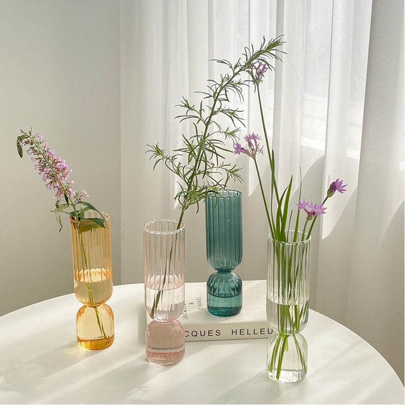 Xt Home Textiles - 북유럽 유리 꽃병, 작은 유리 꽃병,