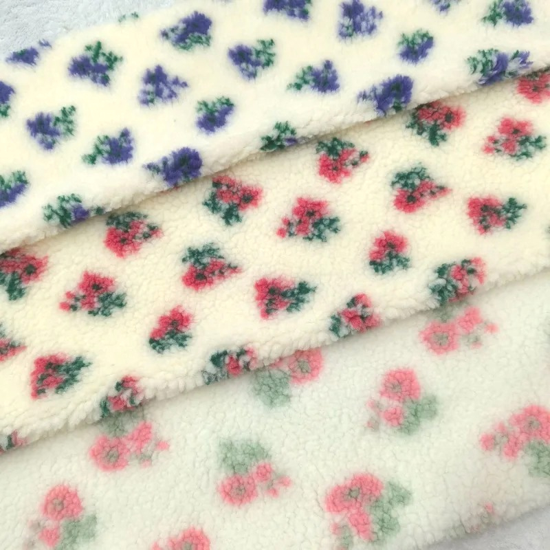 Home Textiles Photos - 160x50cm 두꺼운 양털 원단, 작은 꽃무늬