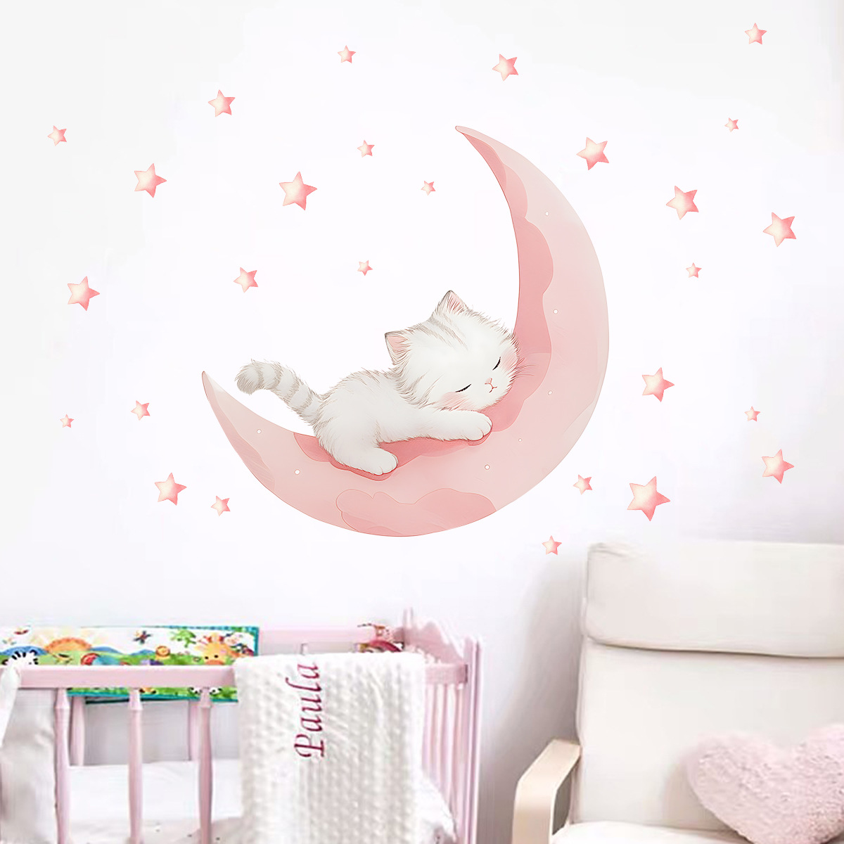 Xt Home Textiles - 만화 핑크 달 귀여운 고양이 수면