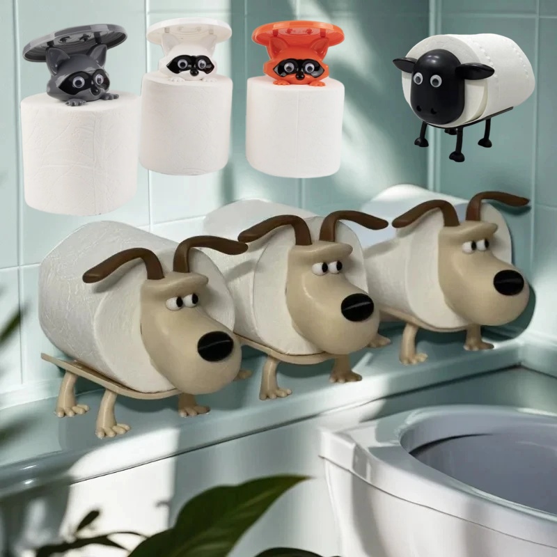 Xt Home Textiles - 재미있는 강아지 너구리 양 화장지 홀더