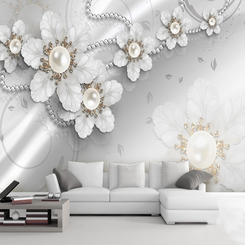 사용자 정의 사진 벽지 3D 스테레오 쥬얼리 꽃 Pap - Home Textiles Photos 리뷰 및 가격