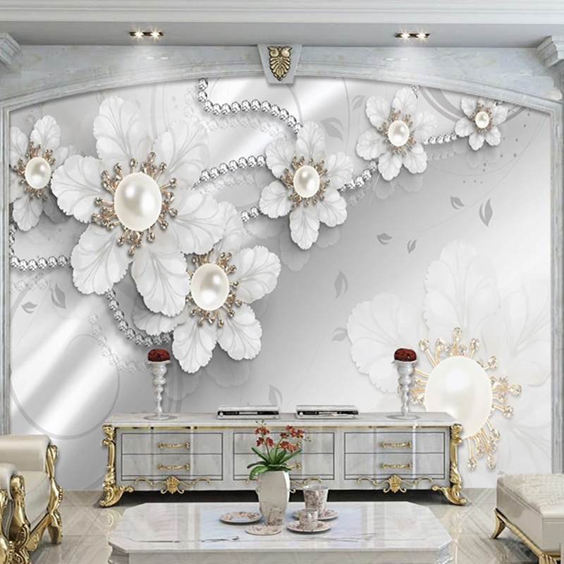 사용자 정의 사진 벽지 3D 스테레오 쥬얼리 꽃 Pap - Home Textiles Photos 리뷰 및 가격