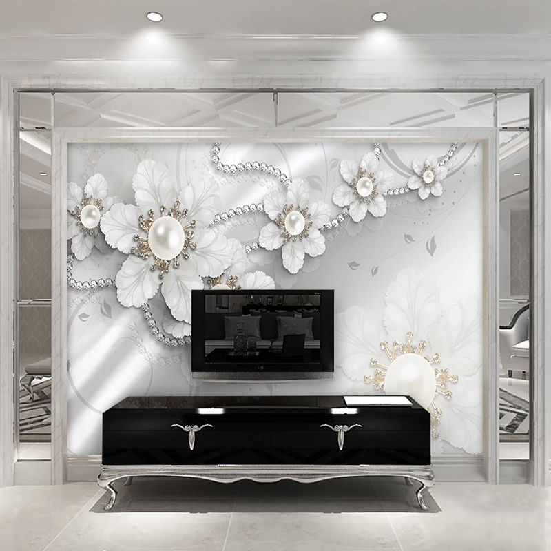 사용자 정의 사진 벽지 3D 스테레오 쥬얼리 꽃 Pap - Home Textiles Photos 리뷰 및 가격