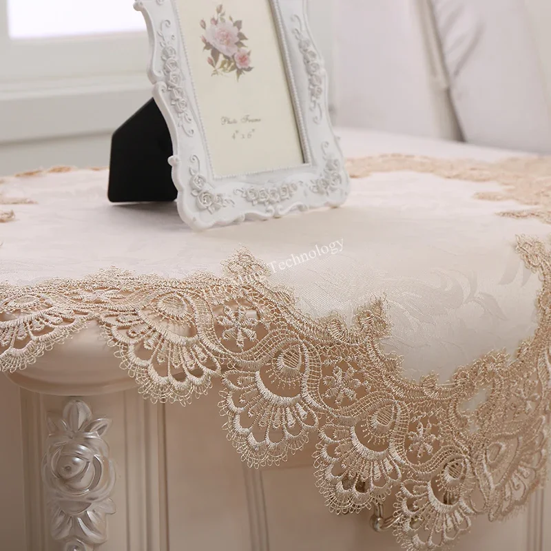 테이블 천으로 라운드 테이블 크림 테이블 커버 자카드  - Home Textiles List 리뷰 및 가격