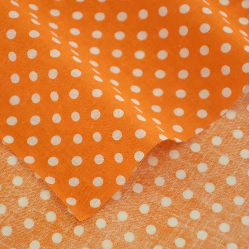 50X150CM 화이트 오렌지 폴카 도트 인쇄 코튼 원 - Home Textiles And Decor 리뷰 및 가격