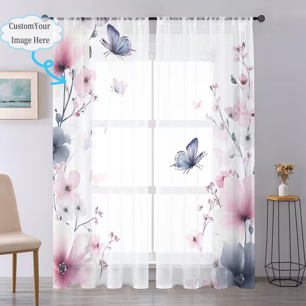 맞춤형 2D 플랫 2피스 시어 커튼, 원하는 디자인/이 - Home Of Textiles 리뷰 및 가격