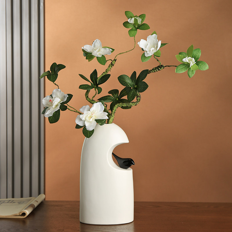 현대적인 세라믹 꽃병과 새 조각상, 심플한 거실 장식용 - Xt Home Textiles 리뷰 및 가격