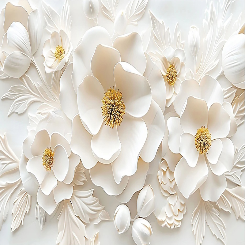 사진 벽지 조명 럭셔리 하이엔드 3D 릴리프 꽃 벽화, - Home Textiles Photos 리뷰 및 가격