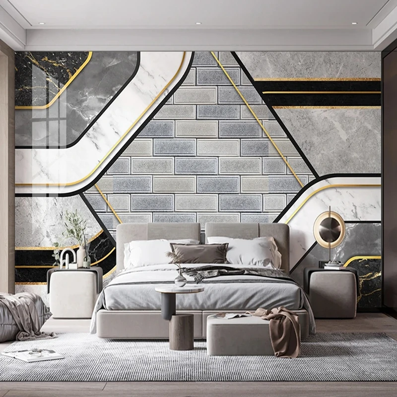 사용자 정의 모든 크기 사진 벽화 현대 기하학적 대리석 - Home Textiles Photos 리뷰 및 가격
